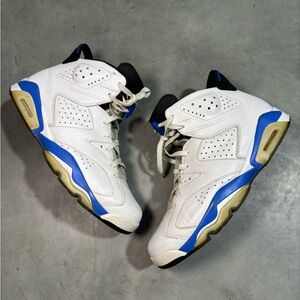 White and Blue High-Top Sneakers